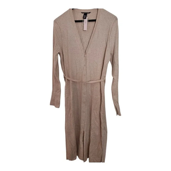 Victoria's Secret Light Pink Long Open-Front Cardigan Sweater Dress Size XL NWT - Picture 2 of 9
